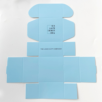  Custom Logo ivory cardboard folding paper box in blue color printing with recyclable materials