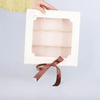 Ready To Ship 9 Divider Food Bread Cake Candy Macaron Donuts Dessert Gift Paper Box With Clear Window Lid