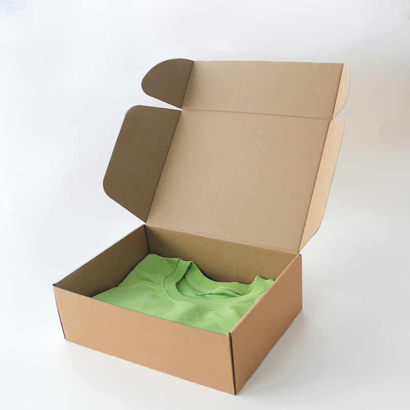 Hot selling wholesale brown kraft folding clothing shipping packaging box custom corrugated mailer box