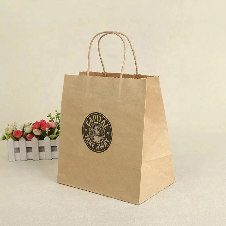 China Factory Local Kraft Paper Bag Take-out Paper Bag Food Paper Bag Strength Supplier
