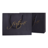  Wholesale Luxury Cheap Black Hot Stamping Logo Apparel Packaging Shopping Bag Paper Bag
