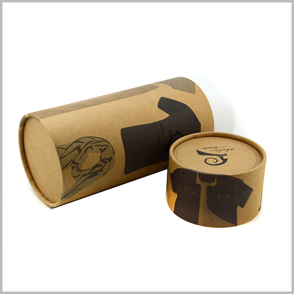 Eco Friendly Kraft Paper Round Packaging Box Packaging Tubes For Tshirt