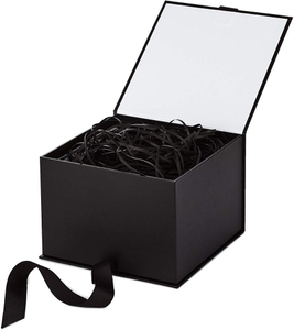 Black Luxury Hallmark Big Xmas Chocolate Cardboard Square Christmas Eve Festival Custom Empty Packaging Gift Box for Wedding