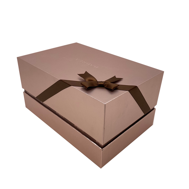 Custom Luxury Pink Two-Pieces Lid And Base Gift Bow Tie Christmas Bridesmaid Packaging Gift Box Luxury