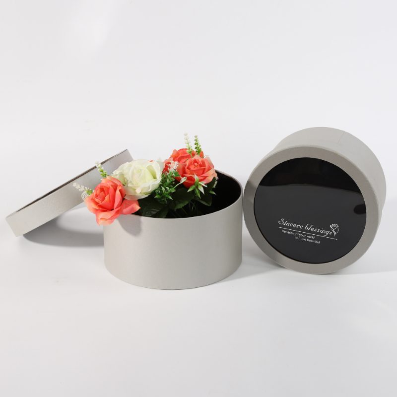 Custom logo round paper flower packaging tube round flower box packaging packaging tubes with pvc window