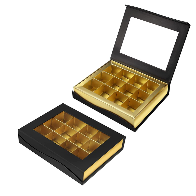 Gift Box with Compartments Empty Chocolate Gift Boxes with Magnet Adsorption Chocolate Gift Box with PET Window