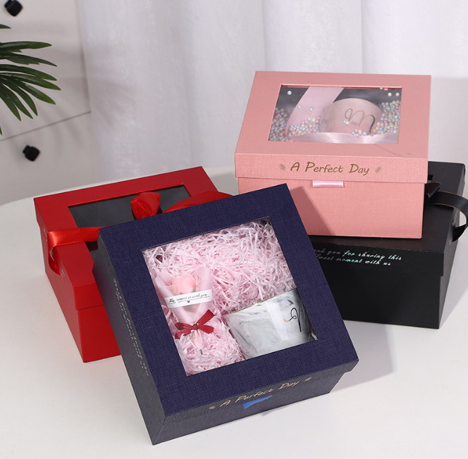 China Flock Printing Luxury Lid And Base Box Flocking Paper Packaging Box
