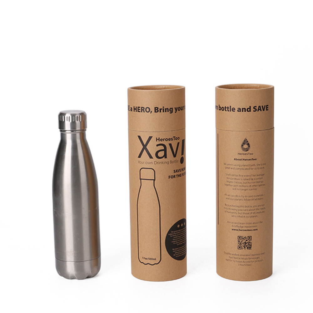 Wholesale Eco Friendly Kraft Cardboard Wine Cylinder Round Paper Tube Packaging Box for Drinking Bottle