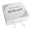 Magnetic Box with White Ribbon Bridesmaid Proposal Box Cardboard Paper Wedding Gift Box Packaging with Ribbon