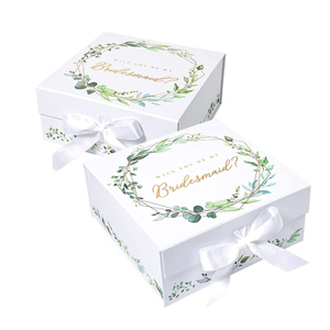 Different Size Custom Design White Color Cardboard Packaging Handmade Wedding Guest Return Gift Box
