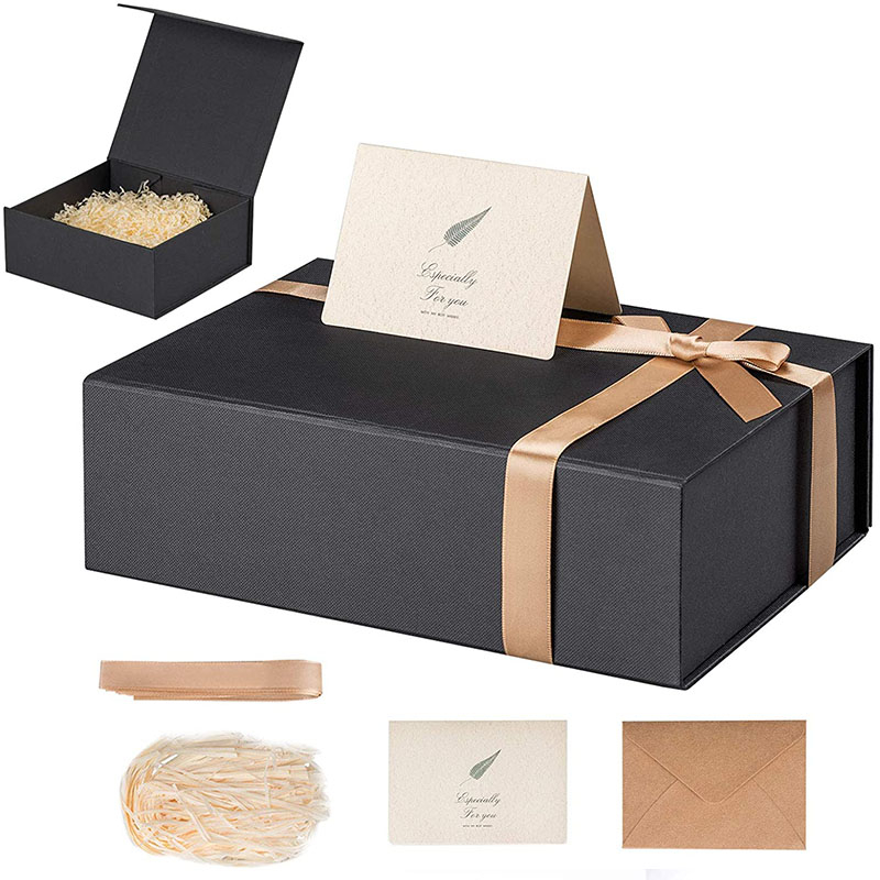 Custom Luxury Cardboard Paper Wedding Gift Packaging Wholesale Bridesmaid Gift Set Box with Ribbon