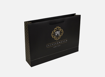 Wholesale Gold Stamping Bags Kraft Custom Luxury Black Gift Shopping Craft Packaging Paper Bag With Your Own Logo