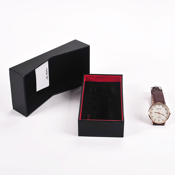 Boyang Professional Supplier Lid And Base Black Paper Smart Watch Gift Box Custom Logo