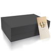Rigid Gift Boxes with Changeable Ribbon And Magnetic Closure Black Gift Set Box with Paper Bag Greeting Card Gift Box Packaging