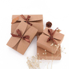 Fancy Paper Chocolate Gift Kraft Paper Brownie Packaging Box With Ribbon Tie
